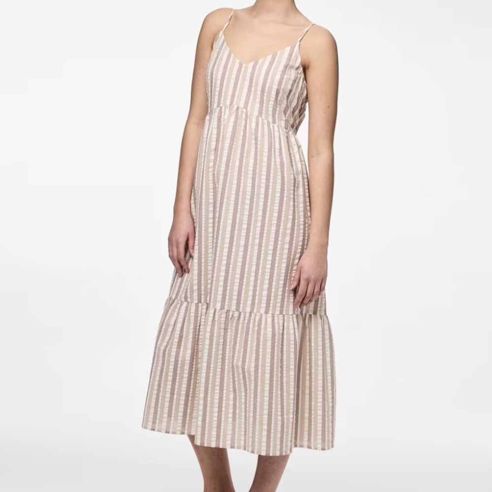 Midi a-line striped summer dress